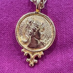 Avon Gold Cameo Barbie Pendant Necklace